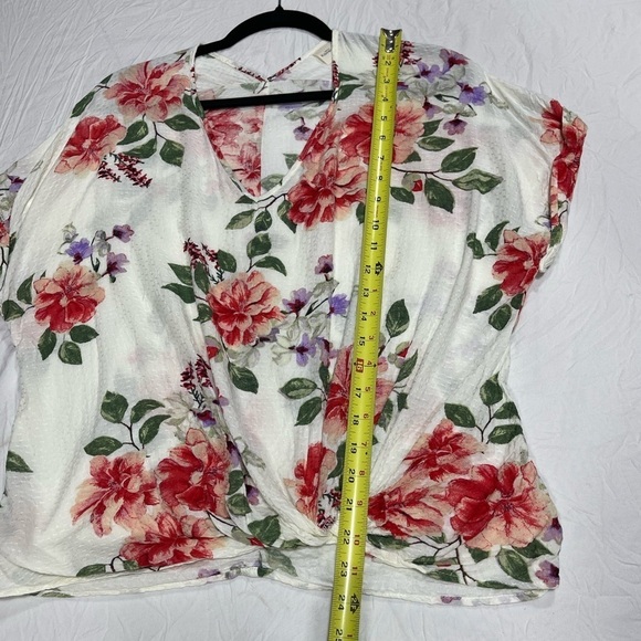 Kaileigh white and floral rossano knot detail blouse women’s size M - Picture 7 of 11